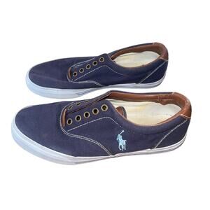 Polo Ralph Lauren Shoes Sneakers Vaughn Chambray Blue Size 8.5 Canvas Nautical